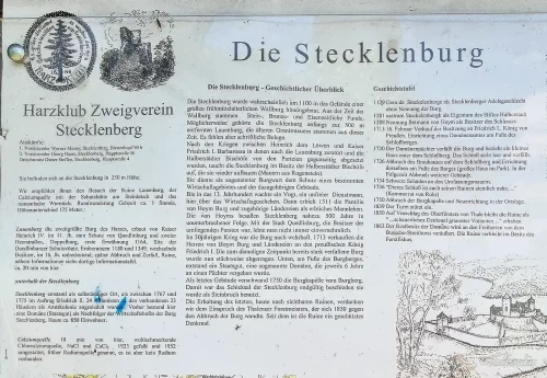 infotafel stecklenburg wanderung im harz