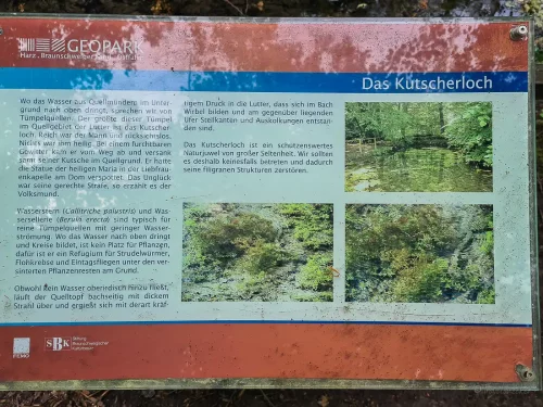 infotafeltafel zum kutscherloch quelle bei königslutter am elm